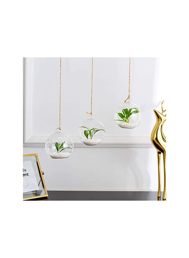 The Bros زخارف كروية زجاجية 12 قطعة بقطر 3.15 بوصة حديقة صغيرة معلقة لحاملات الشموع الضوئية لمركز حفلات الزفاف والمنزل - Image 5