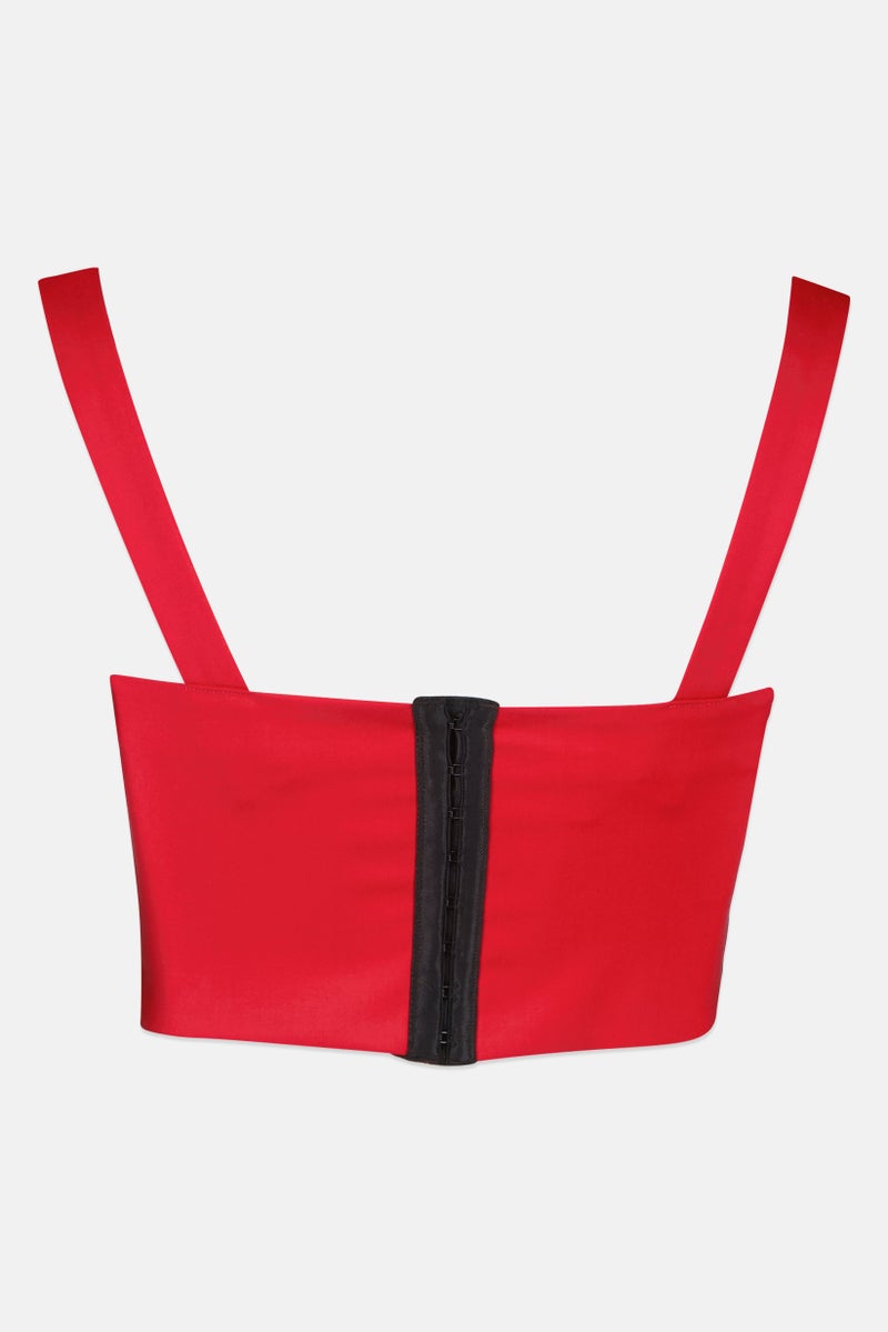 PINKO تي شيرت بلا أكمام على شكل حرف U للنساء، أحمر - Image 2