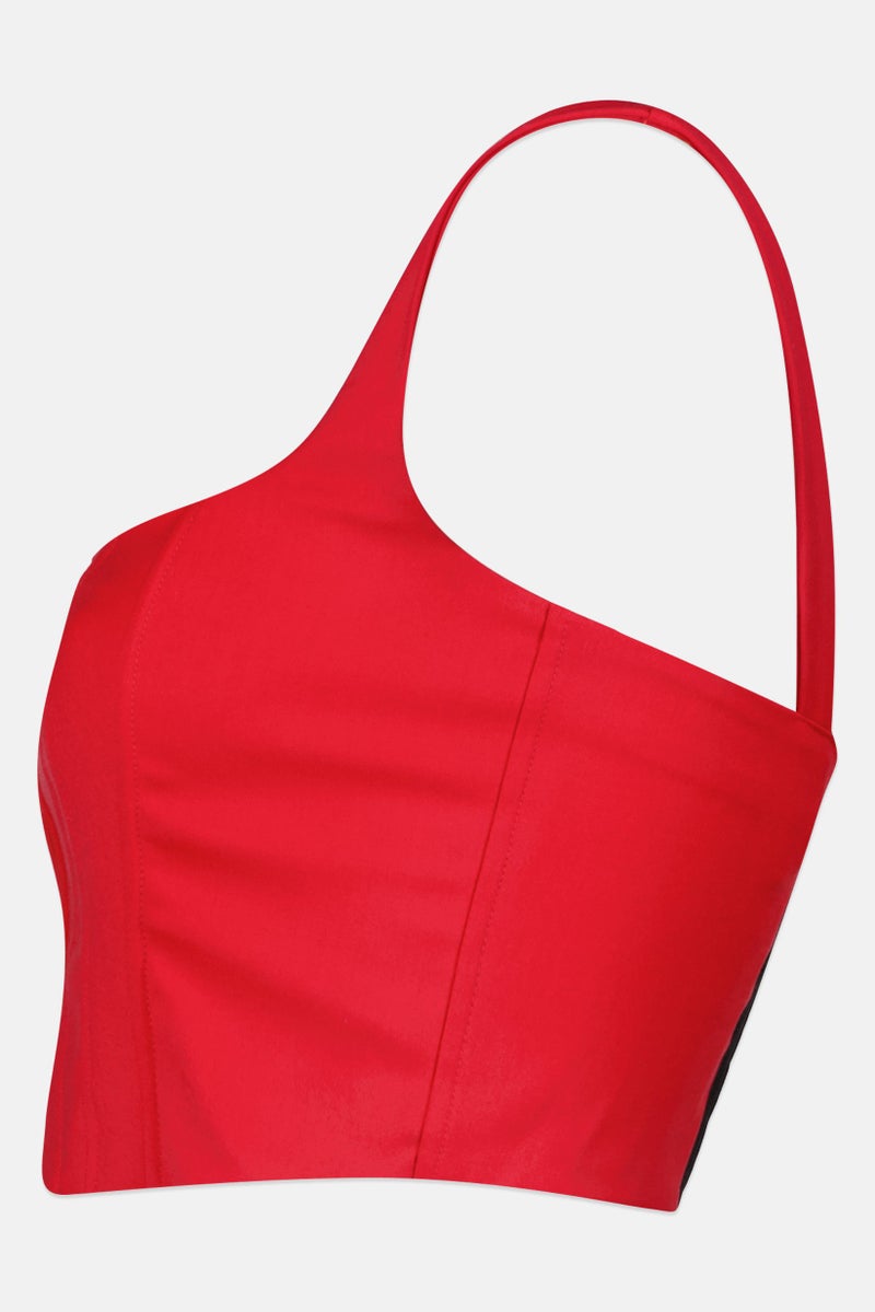 PINKO تي شيرت بلا أكمام على شكل حرف U للنساء، أحمر - Image 3