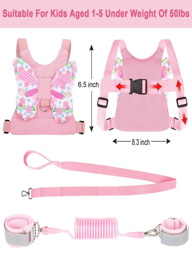 Ahamo 3-in-1 Baby Walking Supporter with Reflective Strap & Lock Key, Anti Lost Wrist Band for Kids | Breathable Safety Belt for Bike Scooty Toddler Harness, Child Safety Products for Outdoor Travel (Pink Butterfly, 1.5m) - Image 2
