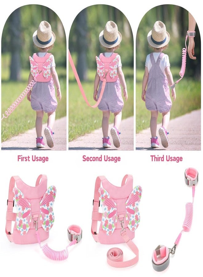 Ahamo 3-in-1 Baby Walking Supporter with Reflective Strap & Lock Key, Anti Lost Wrist Band for Kids | Breathable Safety Belt for Bike Scooty Toddler Harness, Child Safety Products for Outdoor Travel (Pink Butterfly, 1.5m) - Image 3