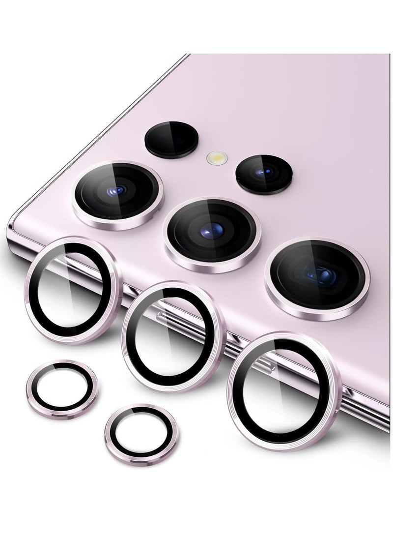 vesus Camera Lens Protector for Samsung Galaxy S23 Ultra 5G 6.8-Inch, 9H Tempered Glass Metal Individual Ring Cover, Easy Installation Tray, HD Clear, Set of 5 (Lavender) - Image 1