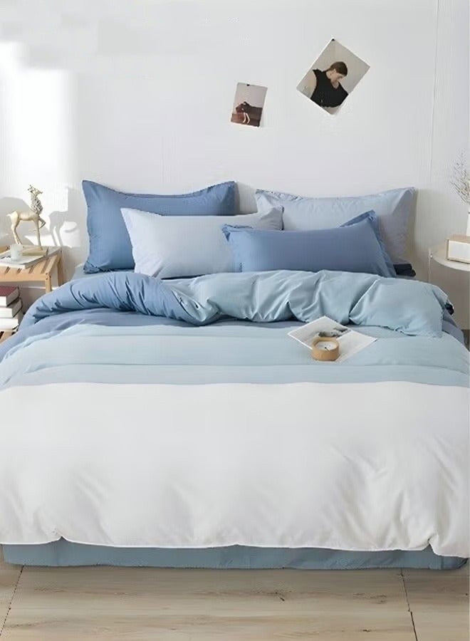 MIXDE 4PCS Bedding Set Skin Friendly and Simple Cotton Material Including Sheets Duvet Cover and 2 Pillows - Image 1