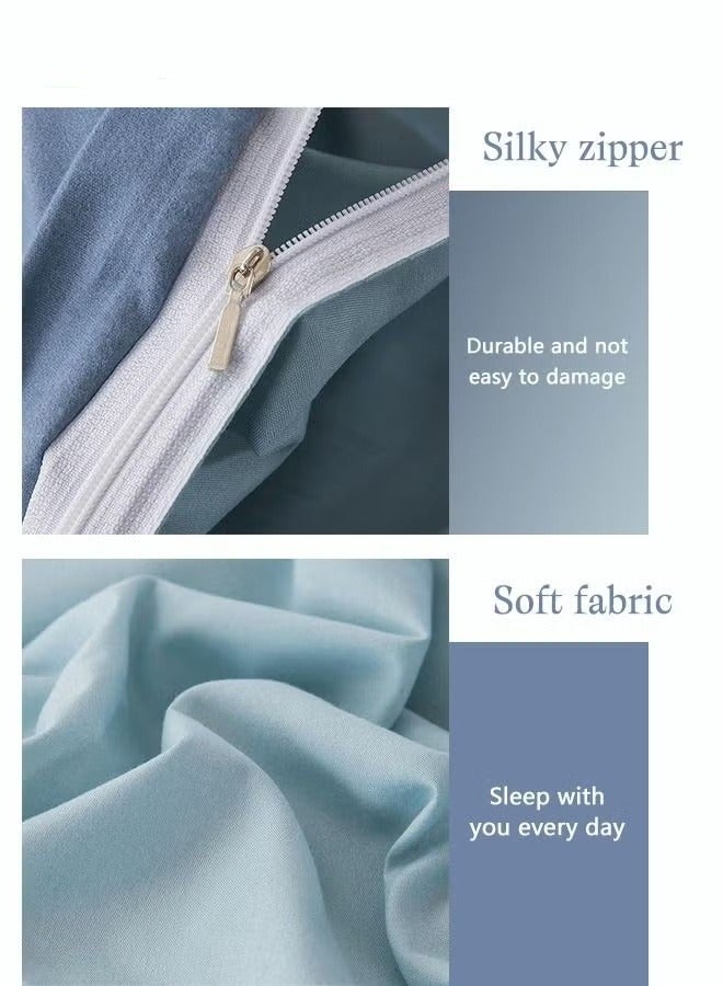 MIXDE 4PCS Bedding Set Skin Friendly and Simple Cotton Material Including Sheets Duvet Cover and 2 Pillows - Image 3