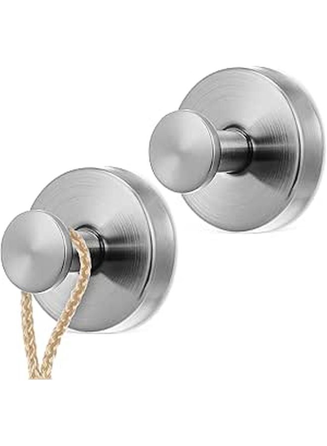2 Pcs Heavy Duty Stainless Steel Shower Suction Cup Hooks for Glass Doors Bathroom Kitchen - Image 1