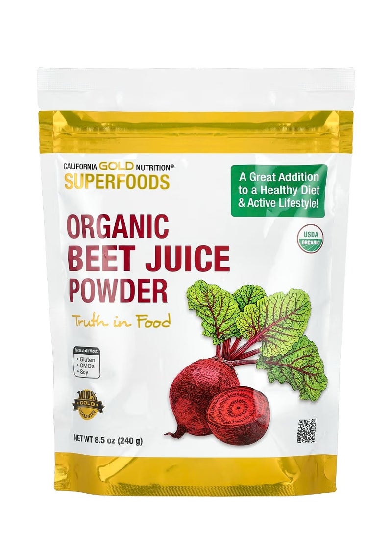 California Gold Nutrition Superfoods Organic Beet Juice Powder 8.5 oz (240 g)  - Image 1
