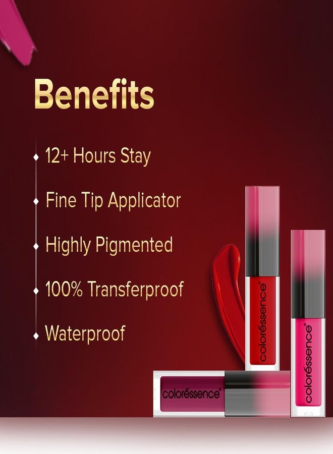 كالرسينس مجموعة أحمر الشفاه السائل كولوريسنس ليبستاي داسك تو داون | مقاوم للانتقال، مطفي، مقاوم للماء | لون شفاه يدوم طويلاً ومقاوم للتلطخ | مجموعة من 5 ألوان - Image 4