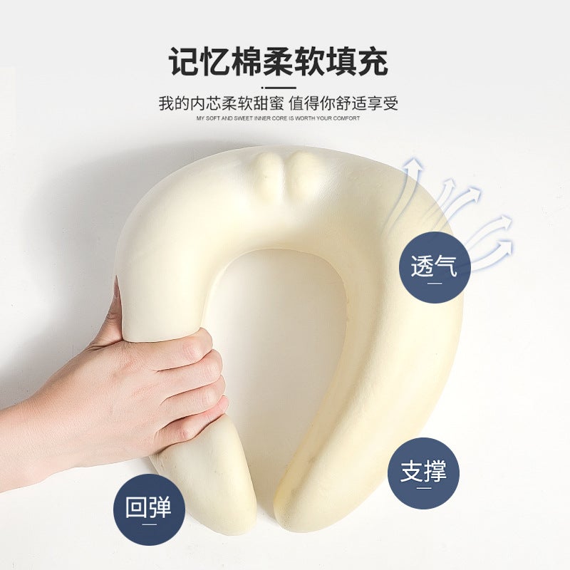 U-Shaped Pillow Memory Foam Storage Slow Rebound Travel Pillow Nap Pillow Aircraft Neck Pillow Portable Neck Pillow U-Shaped Pillow - Image 4