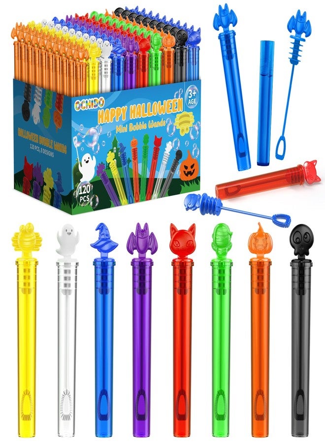 OCHIDO Halloween Party Favors for Kids Goodie Bag Fillers Gifts -120 Pack Halloween Themed Mini Bubble Set for Halloween Treats School Classroom Rewards Gifts,Trick Or Treat Goodie Toys Bulk - Image 1
