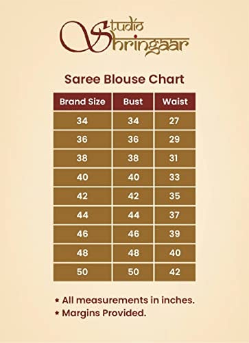Studio Shringaar Women's Elbow Length Sleeves Benaras Brocade Embroidered Saree Blouse (Maroon, 34) - Image 5