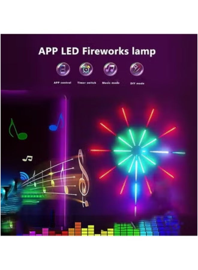 JAJEEK Smart Firework LED Lights with USB Power | Color-Changing RGB Strip Lights & Fireworks Burst Effect | Remote + App Controlled Ambience Lighting | Perfect for Bedroom, Living Room, Party & Gaming Setup | Dynamic LED Wall Decor with Music Sync & DIY Modes - Image 2
