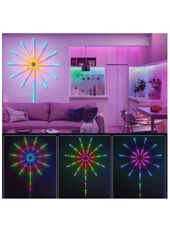 JAJEEK Smart Firework LED Lights with USB Power | Color-Changing RGB Strip Lights & Fireworks Burst Effect | Remote + App Controlled Ambience Lighting | Perfect for Bedroom, Living Room, Party & Gaming Setup | Dynamic LED Wall Decor with Music Sync & DIY Modes - Image 3
