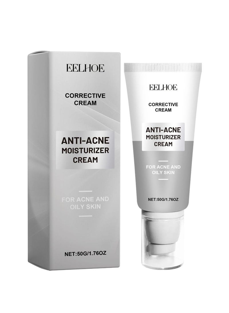 EELHOE Anti-Acne Cream, Face Moisturizer Cream for Acne Prone Skin, Acne Control Facial Cream with Hyaluronic Acid and Niacinamide, Acne Remover Cream for Hydrating, Skin Care for Sensitive Skin 50G - Image 1