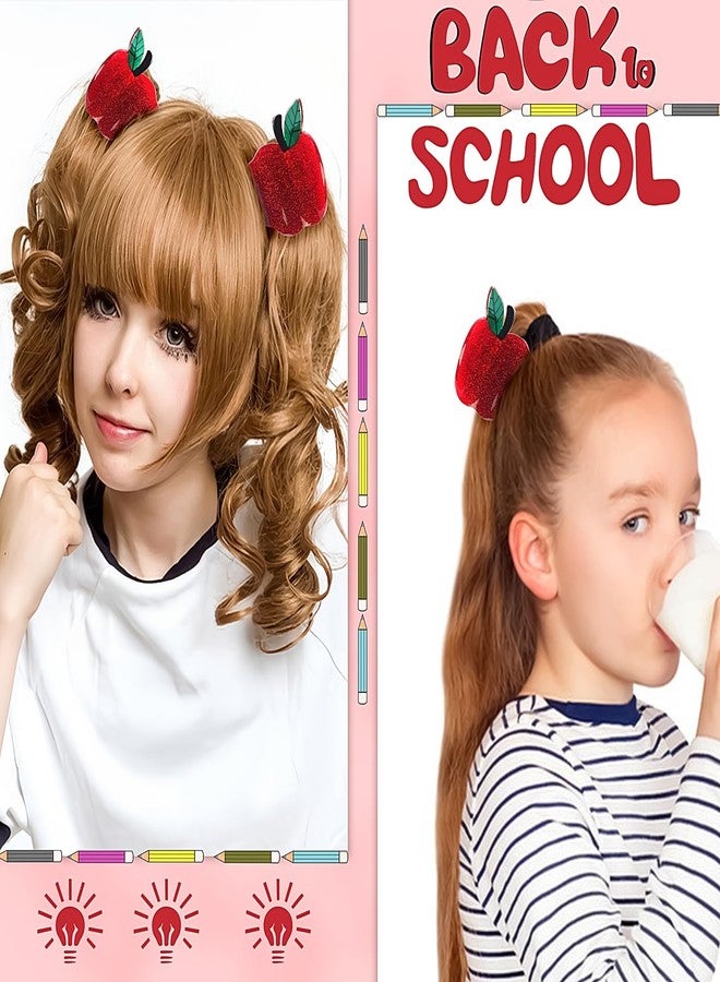 DIUEWOW Teacher Hair Clips Apple Claw Clips for Back to School Pencil School Bus and Apple Teacher Hair Accessories for Women Cute Jaw Barrettes for Teachers Appreciation Gift Thick and Thin Hair Accessories - Image 3