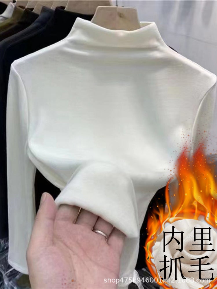 Popular Children'S Slim-Fit Half Turtleneck Bottoming Shirt Girls' Western Style Warm Top Girls' Inner Long Sleeve T-Shirt - Image 2