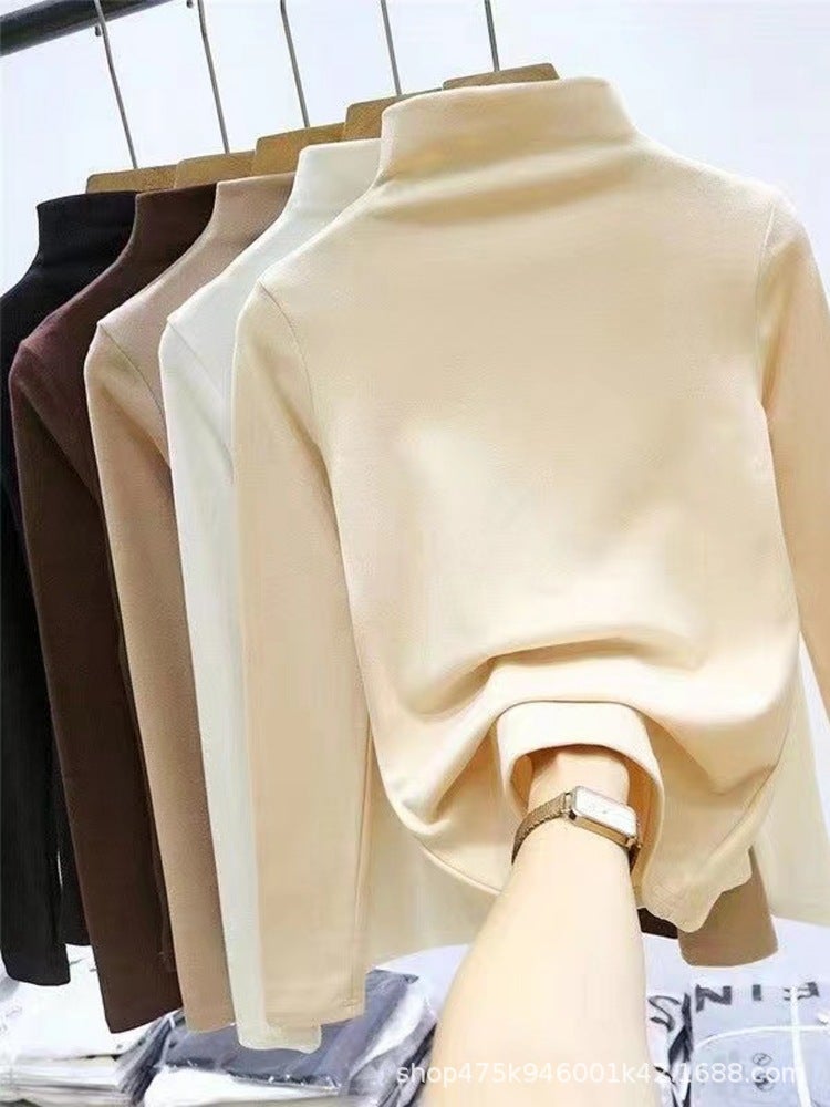 Popular Children'S Slim-Fit Half Turtleneck Bottoming Shirt Girls' Western Style Warm Top Girls' Inner Long Sleeve T-Shirt - Image 4