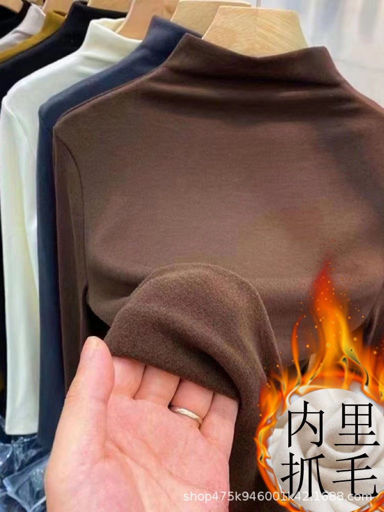 Popular Children'S Slim-Fit Half Turtleneck Bottoming Shirt Girls' Western Style Warm Top Girls' Inner Long Sleeve T-Shirt - Image 3