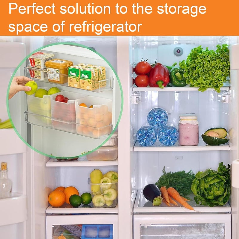 RILION 6 fridge storage boxes multipurpose containers for storage Space-saving Refrigerator Side Door Organizer for fridge kitchen Fruits Vegetables Storage Containers- transparent, Plastic - Image 5