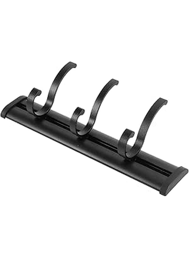 Black Movable Wall Mounted Aluminum Bathroom Towel Hooks 3 Pack - Image 1