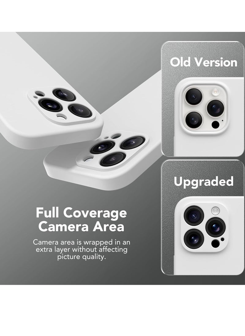 Generic - iPhone 15 Pro Max Case Silicone, Compatible with MagSafe, [Camera Protection][2X Screen Protectors] Slim Shockproof Protective Phone Case, Soft Anti-Scratch Microfiber Lining, White - Image 1