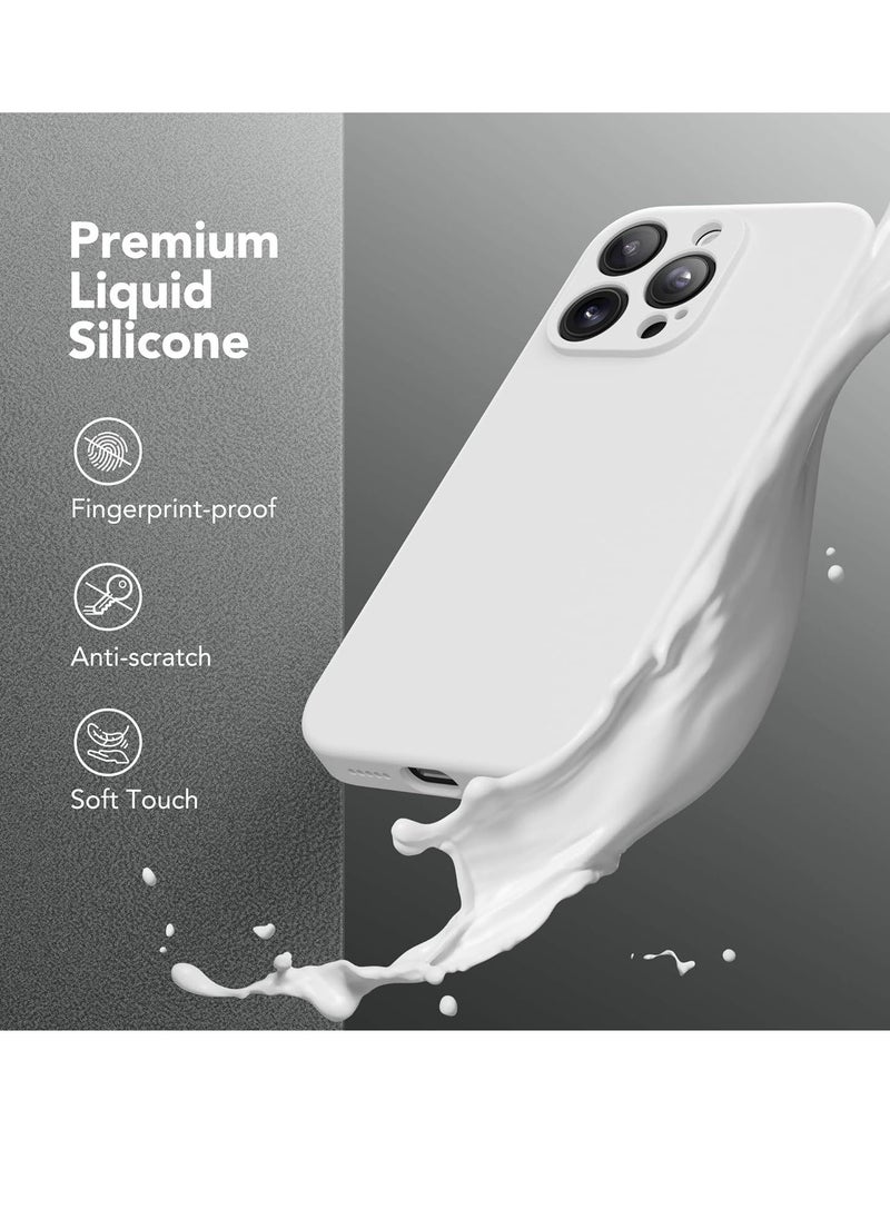 Generic - iPhone 15 Pro Max Case Silicone, Compatible with MagSafe, [Camera Protection][2X Screen Protectors] Slim Shockproof Protective Phone Case, Soft Anti-Scratch Microfiber Lining, White - Image 1