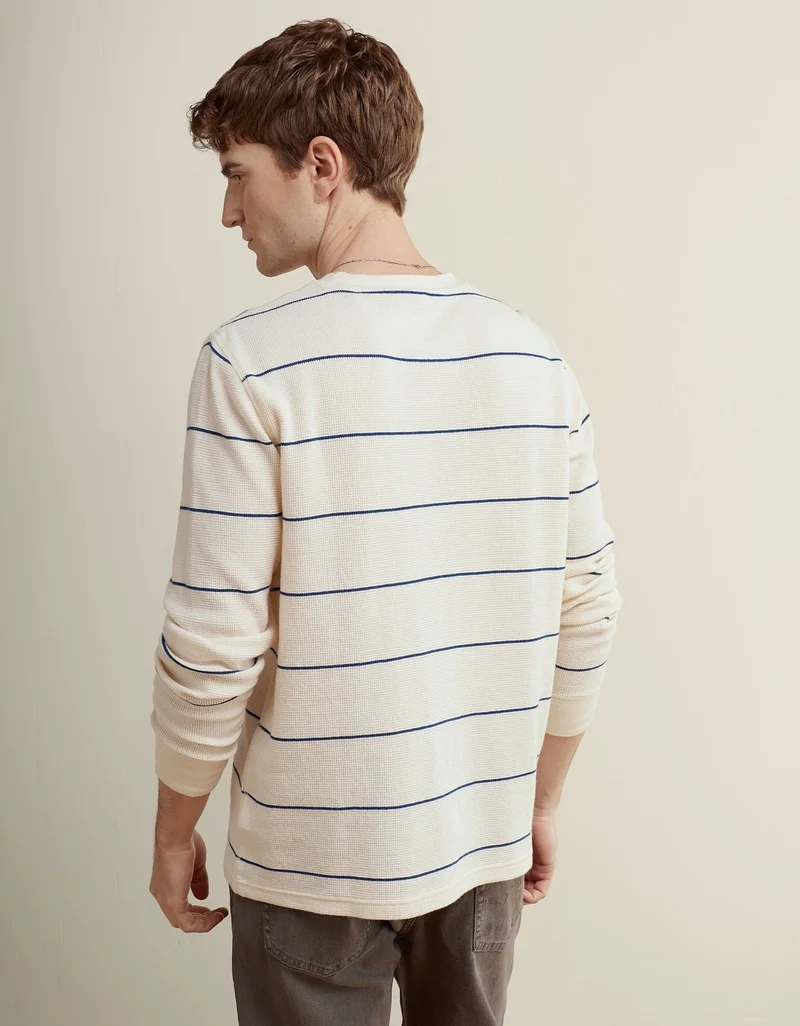 American Eagle  AE Long Sleeve Striped Thermal T-Shirt for Men | Best Price UAE