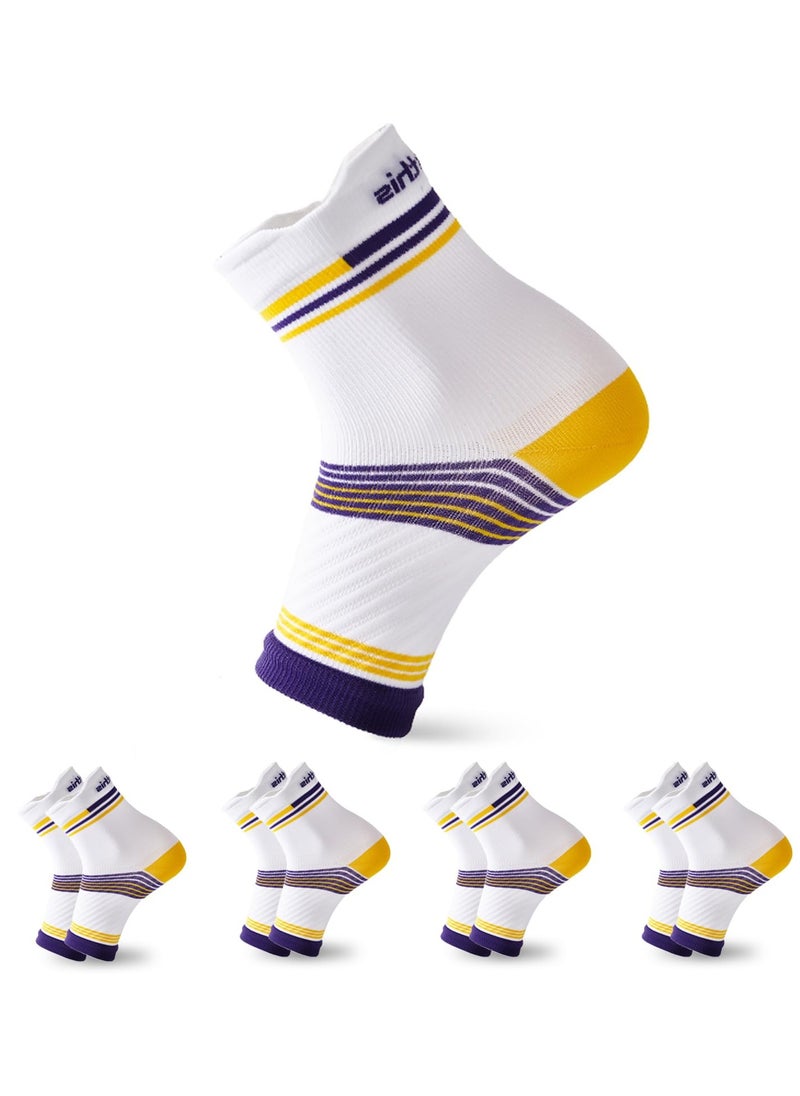SYOSI - 4 Pairs Light Compression Socks for Men Women Kids, Open Toe Compression Socks, 8-15 mmHg Soothe Socks, for Men & Women (L) - Image 1