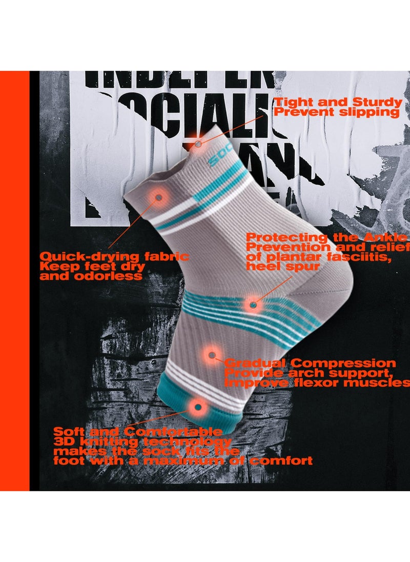 SYOSI - 4 Pairs Light Compression Socks for Men Women Kids, Open Toe Compression Socks, 8-15 mmHg Soothe Socks, for Men & Women (L) - Image 1