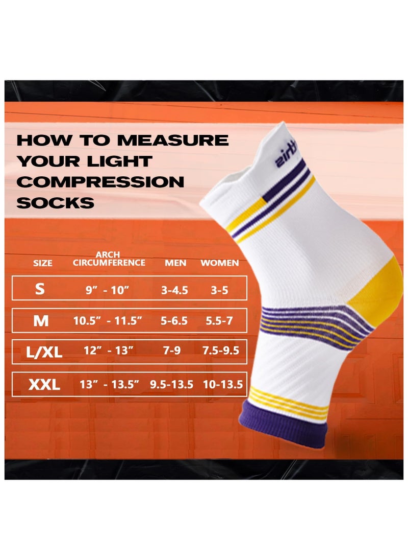 SYOSI - 4 Pairs Light Compression Socks for Men Women Kids, Open Toe Compression Socks, 8-15 mmHg Soothe Socks, for Men & Women (L) - Image 1