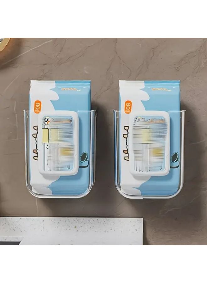 High Transparency Wall Mounted Wet Wipes Dispenser Heavy Duty Adhesive Holder - Image 5