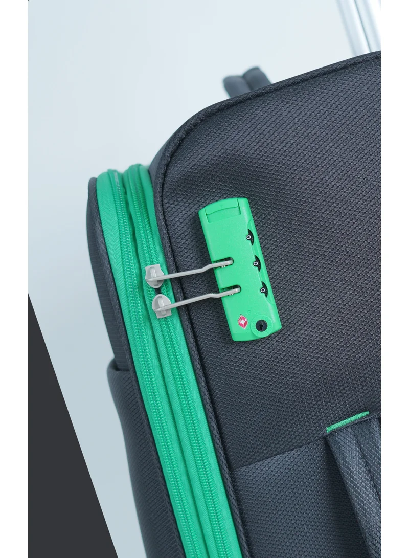 UNITED COLORS OF BENETTON BNTE-50 28 Inch- Checked Luggage with TSA Lock| Material- Soft Trolley with lightweight| Adjustable Trolley Handle | Smooth Dual Wheels 360degree rotate| BLACK