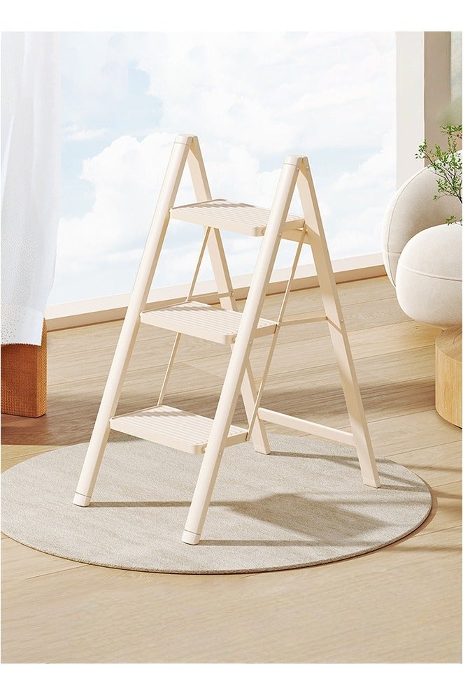 حصريا سلم بثلاث درجات مصنوع بالكامل من الفولاذ، كرسي متدرج صغير قوي للبالغين، كرسي متدرج لخزانة الملابس، سلم بمداسات عريضة غير قابلة للانزلاق، سلم مطبخ متعدد الأغراض، يتحمل حمولة منزلية تصل إلى 150 كجم - Image 4