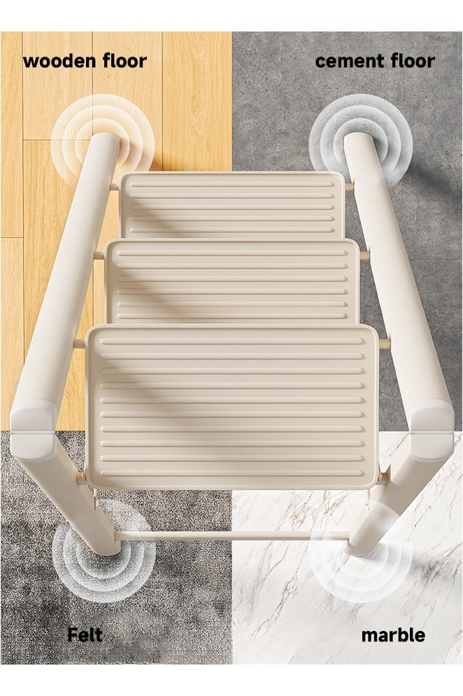 حصريا سلم بثلاث درجات مصنوع بالكامل من الفولاذ، كرسي متدرج صغير قوي للبالغين، كرسي متدرج لخزانة الملابس، سلم بمداسات عريضة غير قابلة للانزلاق، سلم مطبخ متعدد الأغراض، يتحمل حمولة منزلية تصل إلى 150 كجم - Image 5