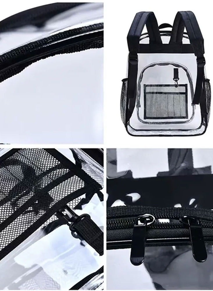 Clear Backpack, Heavy Duty Through Bookbag for Women and Men,Transparent Backpacks /Black - Image 5