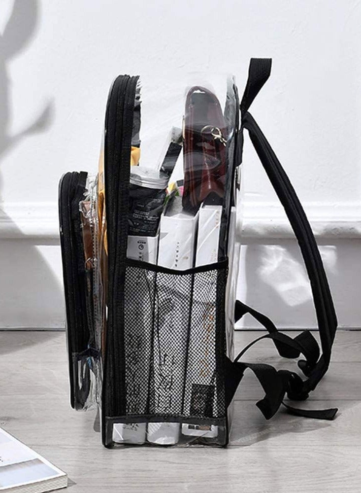 Clear Backpack, Heavy Duty Through Bookbag for Women and Men,Transparent Backpacks /Black - Image 3