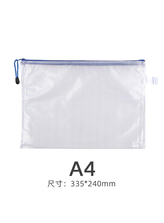 HELPS Transparent Document Bag Customized A4 Office Supplies Mesh Zipper Bag Student Stationery Pvc Waterproof Satchel Information Bag - Image 1