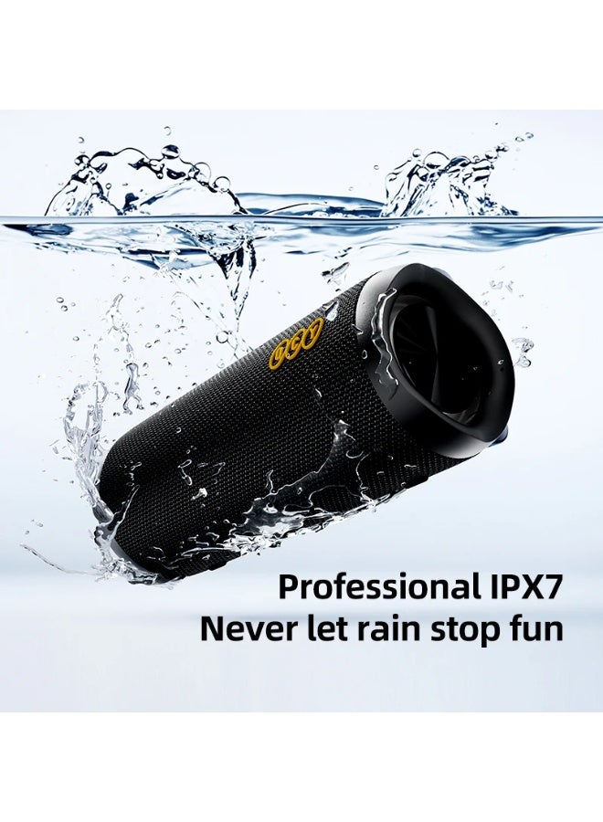 كيو سي واي QCY Sp7 Portable Bluetooth Speaker Stereo Sound IPX7 RGB Show BLACK - Image 3