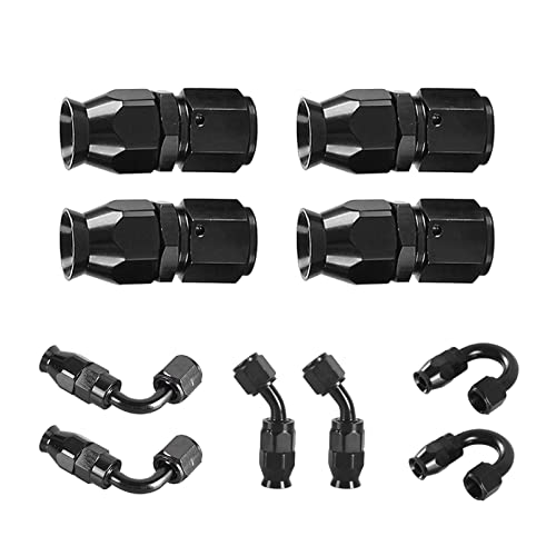 GSTP 4AN 1/4 PTFE E85 Hose Braided Fuel Line Fitting Kit 20FT Transmission Oil Cooler Line Nylon Stainless Steel Black - Image 2
