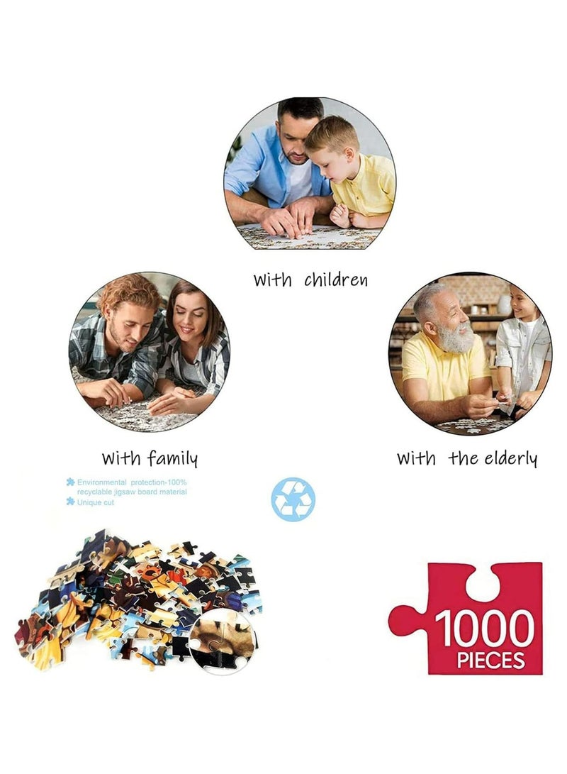 CMGTYYD. ألغاز للكبار، 1000 قطعة، ألغاز دائرية غير سامة وعديمة الطعم، مناسبة للأطفال والكبار، ألعاب "اصنعها بنفسك" كهدية إبداعية لديكور المنزل، قطرها 67.5 سم (قمر).  - Image 4