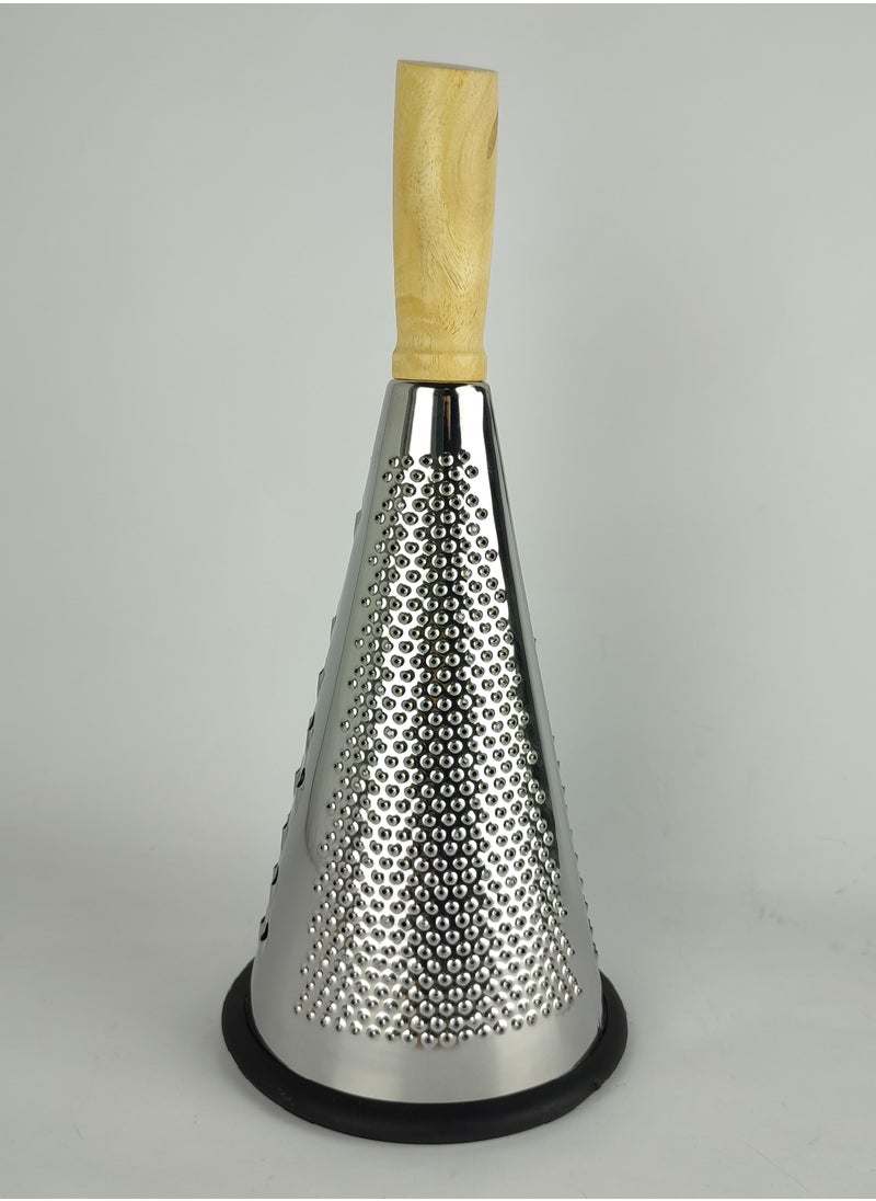 Generic - Onion and vegetable grater with 3 different blades and an easy-to-use wooden handle - Image 1