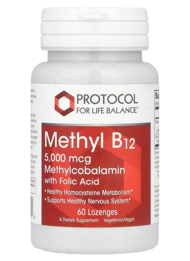 Protocol For Life Balance Methyl B12 5000 mcg 60 Lozenges 