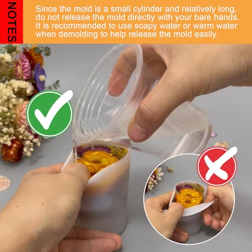 Voaesdk Cylinder Light Resin Mold,LED Silicone Resina Mould with 2 Pcs USB Powered Wooden Lighted Base Stand for DIY Table Crafts Party Wedding Desktop Lamp Home Decor - Image 5