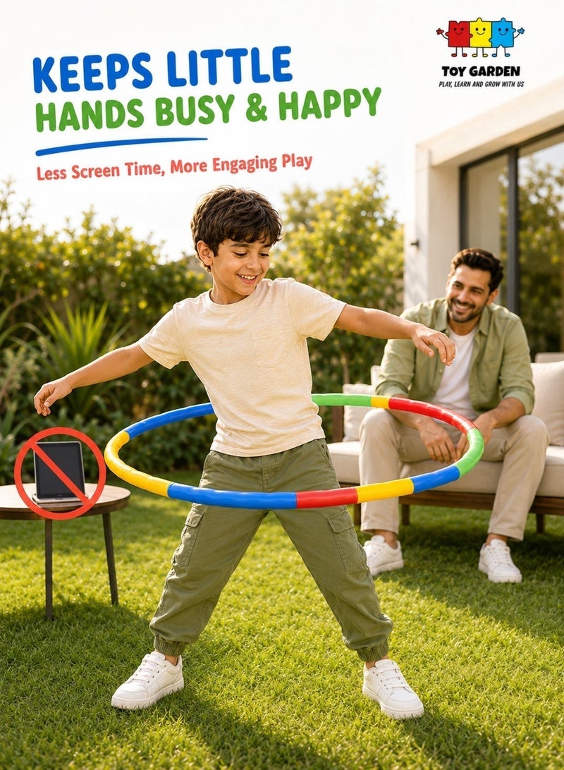 TOY GARDEN Kids Adjustable Hula Hoop – 79cm Detachable Exercise Ring, Colorful Snap-Together Fitness Toy for Boys & Girls, Indoor & Outdoor Sports Play - Image 2