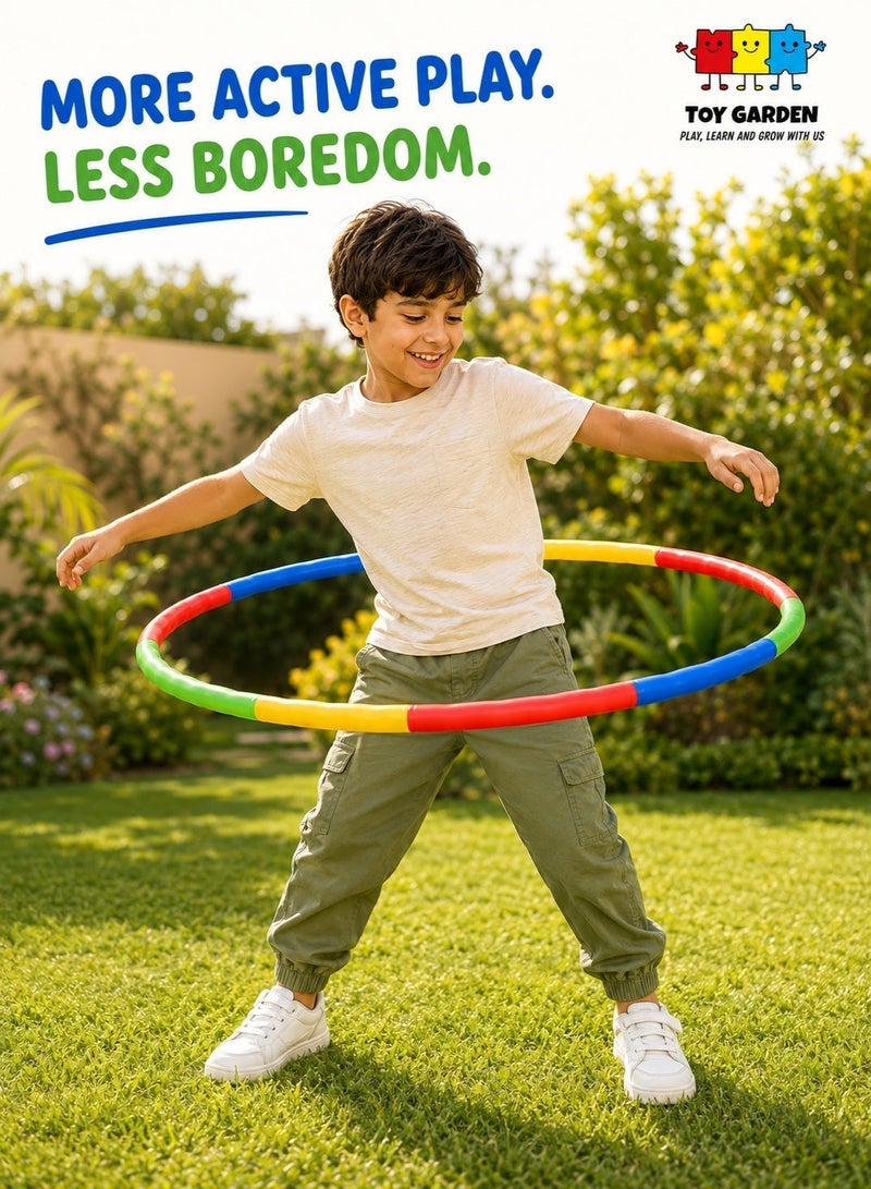 TOY GARDEN Kids Adjustable Hula Hoop – 79cm Detachable Exercise Ring, Colorful Snap-Together Fitness Toy for Boys & Girls, Indoor & Outdoor Sports Play - Image 1