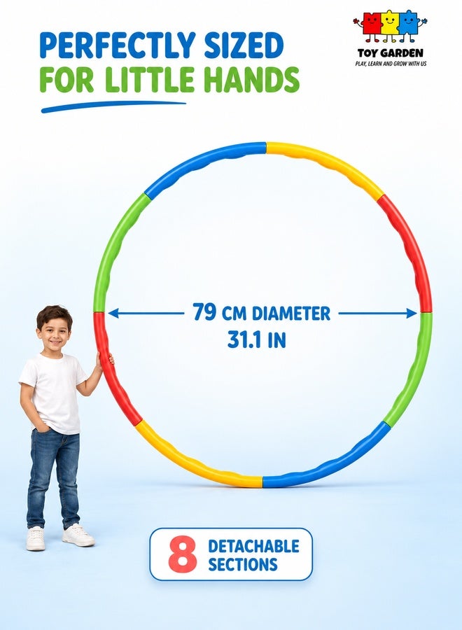 TOY GARDEN Kids Adjustable Hula Hoop – 79cm Detachable Exercise Ring, Colorful Snap-Together Fitness Toy for Boys & Girls, Indoor & Outdoor Sports Play - Image 4