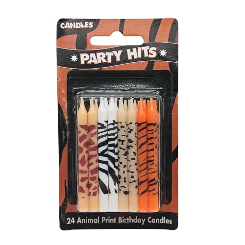 Oasis Supply 24-Pack Safari Wild Animal Print Birthday Cake Candles - Image 4