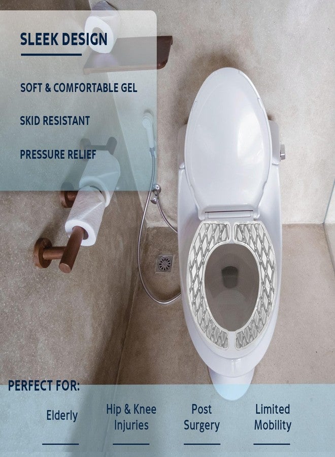 Morvat Gel Toilet Seat Cushion, Washable Padded Riser Cushion for Toilets & Commode Chair, Maximum Pain Relief Comfort & Support, Adhesive Raised Donut Pad for Elderly & Handicapped, White, Round - Image 5