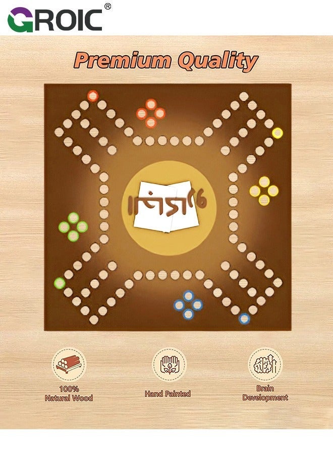 GROIC Jackaroo Board Game,Ludo Game,Folding Game for 4 Players with 16 Coins and Cards,50 cm x 50 Size,Jackaroo Family Marble - Image 3