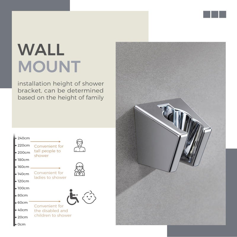 Aomasi Hand Shower Bracket With Two Slot  Aomasi Bathroom Shower Head Hose Hanger Sprayer Handle Holder Wall Mount Chrome - Image 5