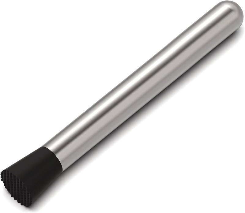 Cuisine Art Stainless Steel Cocktail Muddler 30cm – Nylon Textured Head Bar Tool for Mojitos Caipirinha Mint Crushing Bartender Home Kitchen HORECA – 11.8 Inch - Image 1